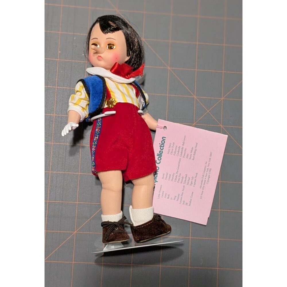 Madame Alexander Pinocchio Doll 8" Red Bow tie Disney Stand Original Box - Picture 3 of 12
